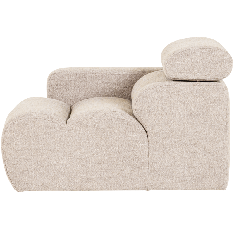 WOOOD-collectie Novi 1-Zits Element Arm Links Boucle Naturel