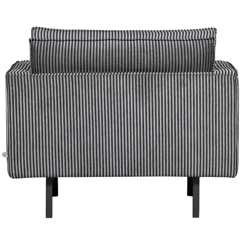 WOOOD-collectie Rodeo Fauteuil Streep Zwart/Grijs