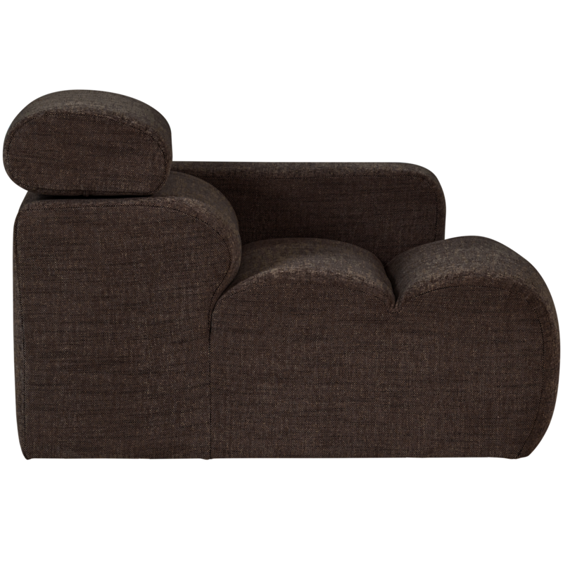 WOOOD-collectie Novi 1-Seater Element Arm Right Dark Brown Melange