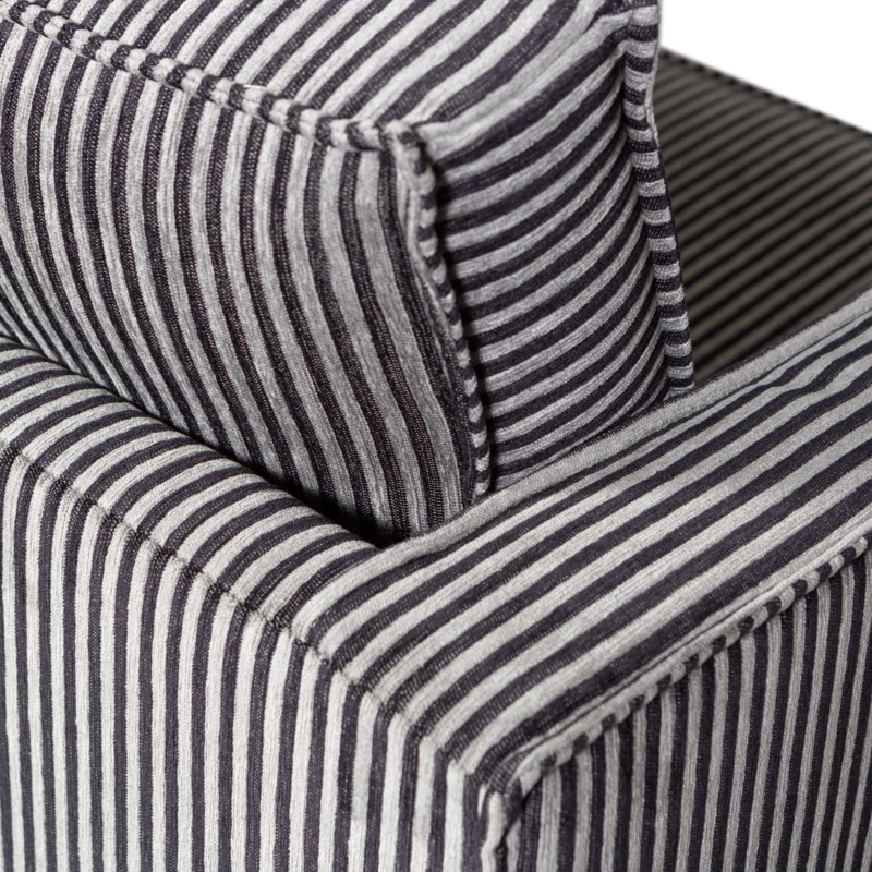 WOOOD-collectie Rodeo Fauteuil Streep Zwart/Grijs