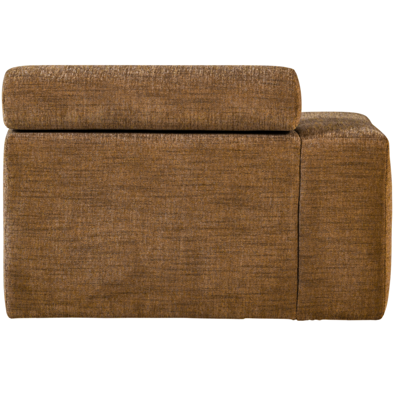 WOOOD-collectie Novi Chaise Longue Element Arm Links Karamelbruin Melange
