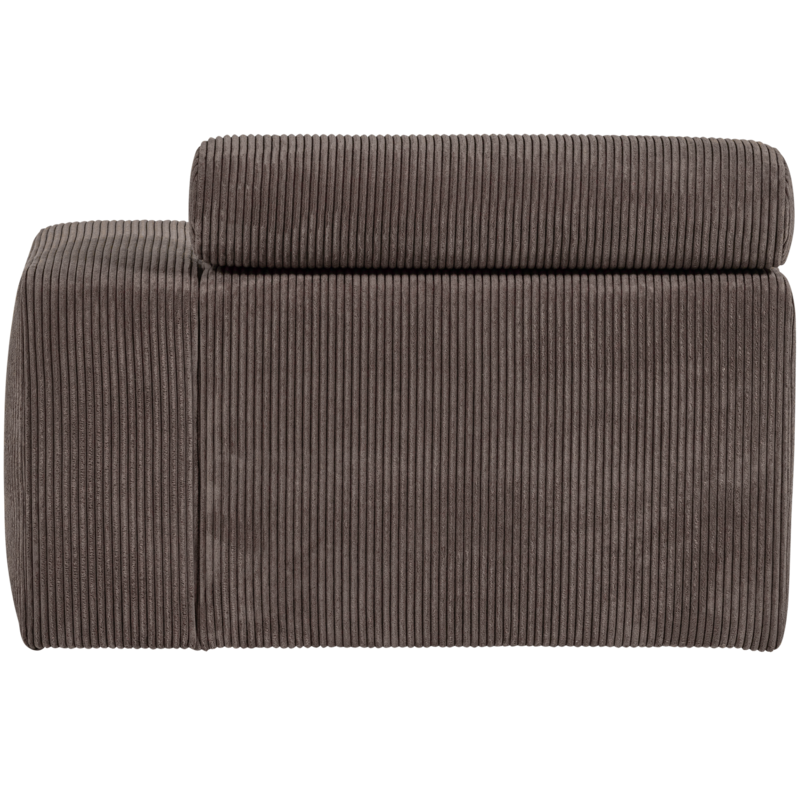 WOOOD-collectie Novi Chaise Longue Element Arm Rechts Ribstof Grijsbruin