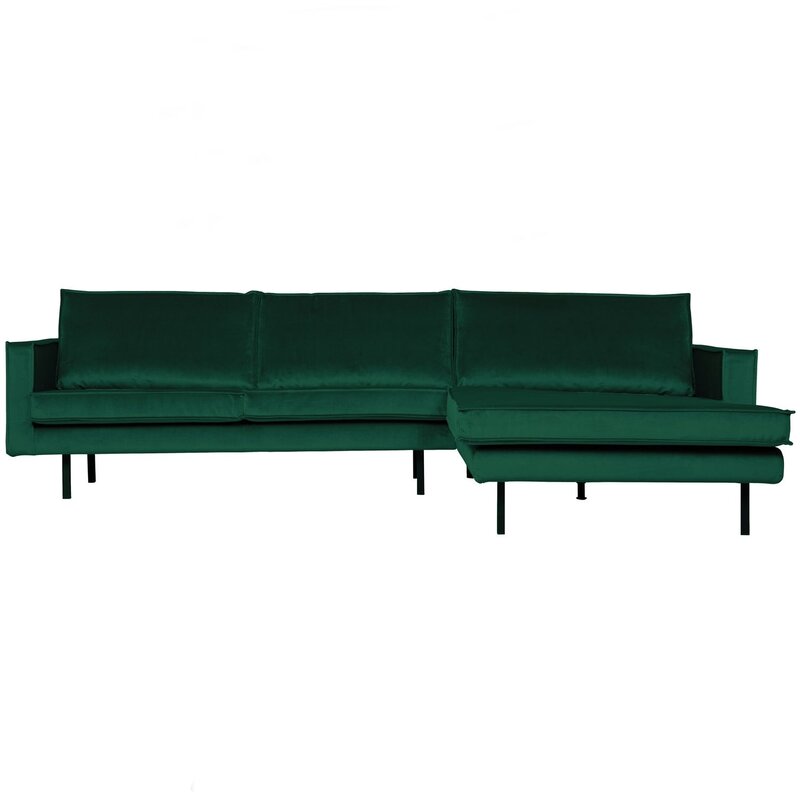 WOOOD-collectie Rodeo Chaise Longue Bank Rechts Velvet Bosgroen