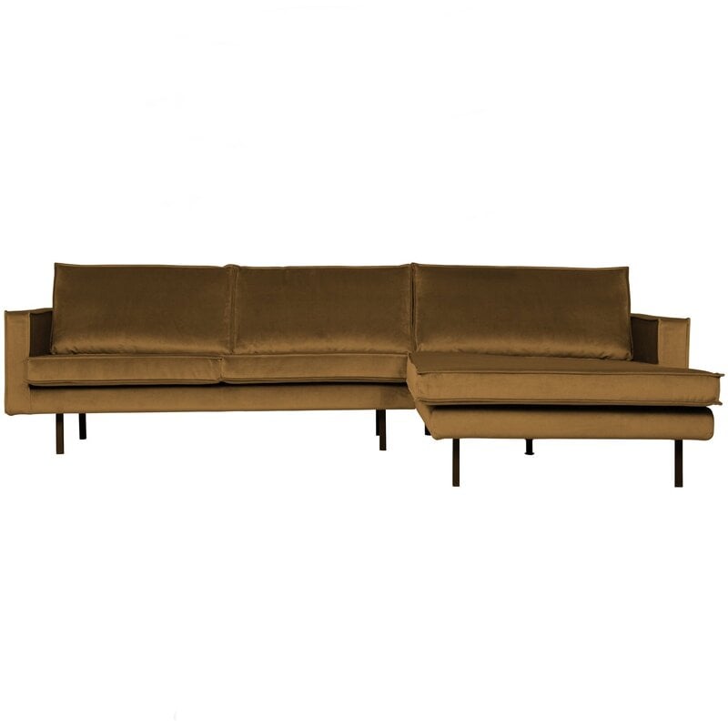WOOOD-collectie Rodeo Chaise Longue Bank Rechts Velvet Honinggeel