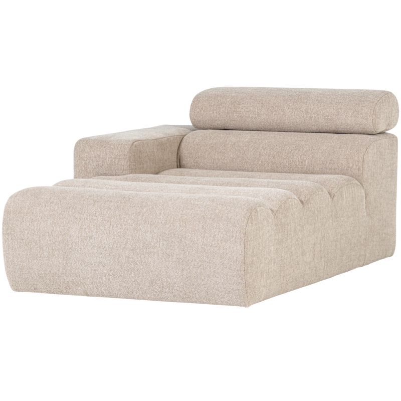 WOOOD-collectie Novi Chaise Longue Element Arm Links Boucle Naturel