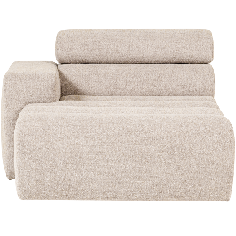 WOOOD-collectie Novi Chaise Longue Element Arm Links Boucle Naturel