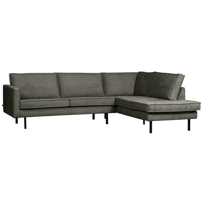 WOOOD-collectie Rodeo Hoekbank Rechts Structure Velvet Frost
