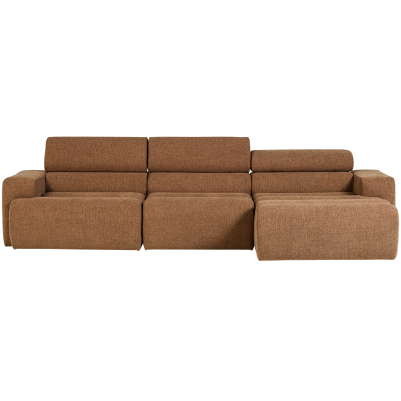 WOOOD-collectie Novi Chaise Longue Bank Rechts Boucle Karamelbruin