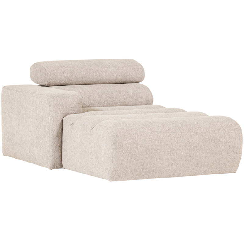 WOOOD-collectie Novi Chaise Longue Element Arm Links Boucle Naturel
