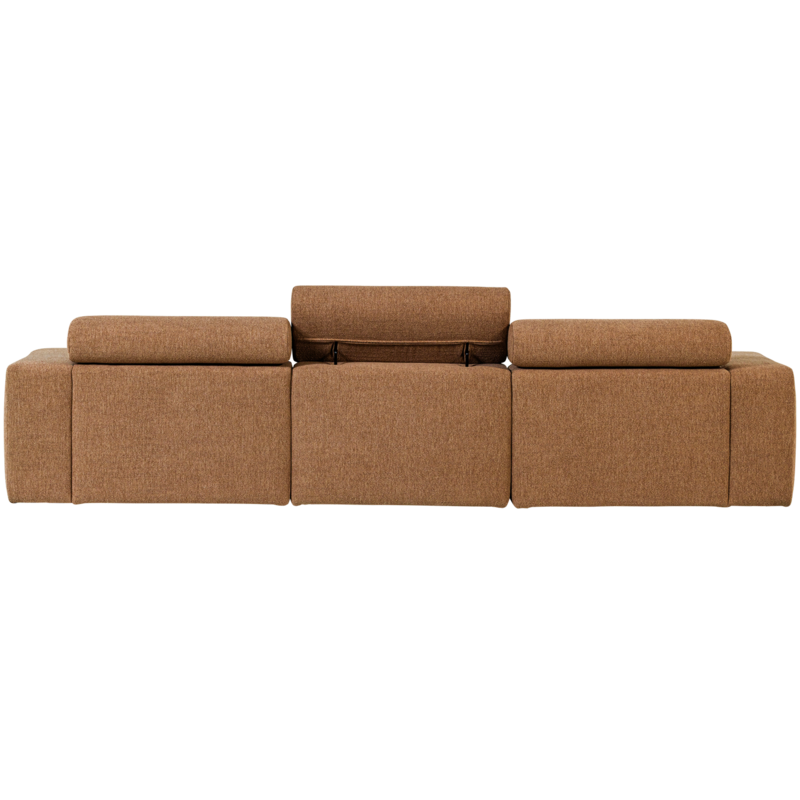 WOOOD-collectie Novi Chaise Longue Bank Rechts Boucle Karamelbruin