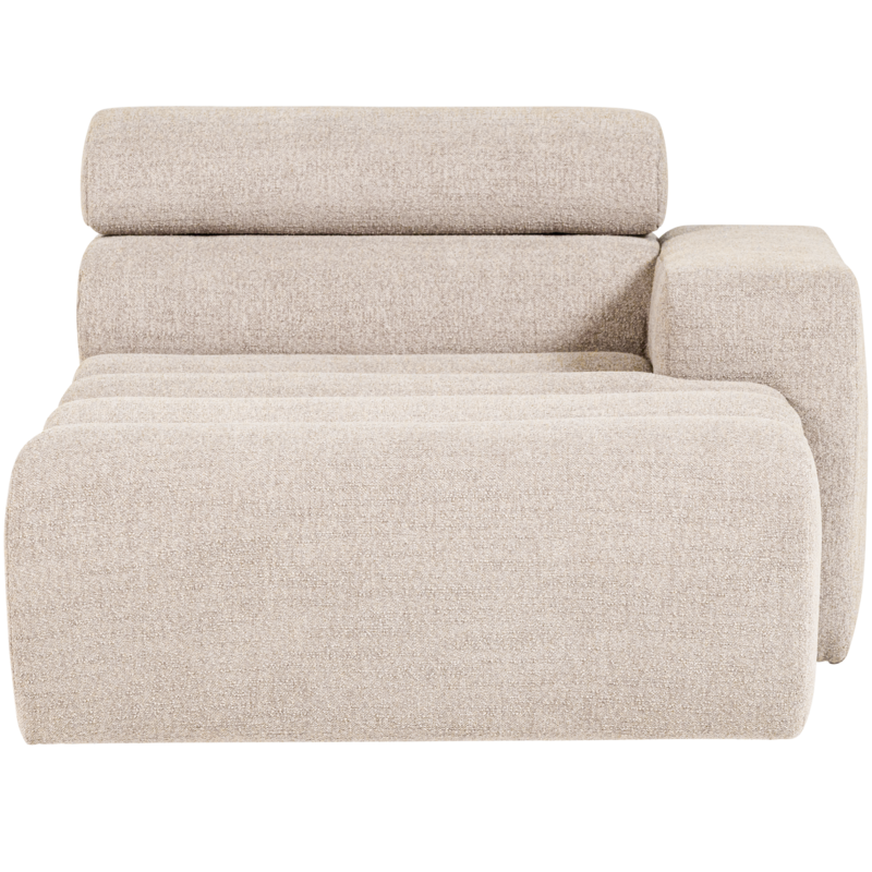 WOOOD-collectie Novi Chaise Longue Element Arm Rechts Boucle Naturel