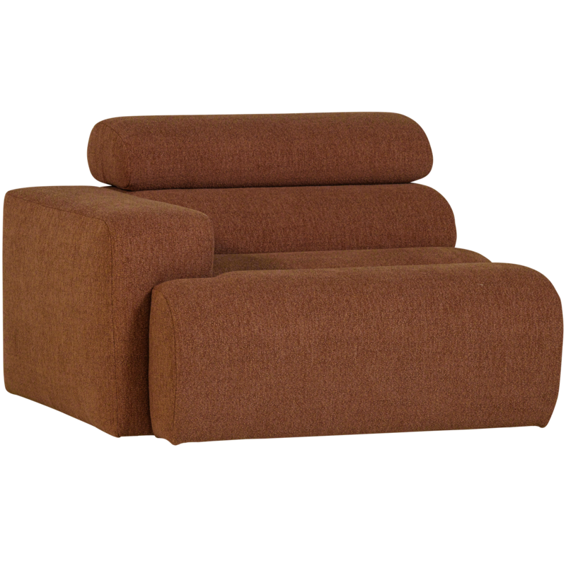 WOOOD-collectie Novi 1-Zits Element Arm Links Boucle Terra