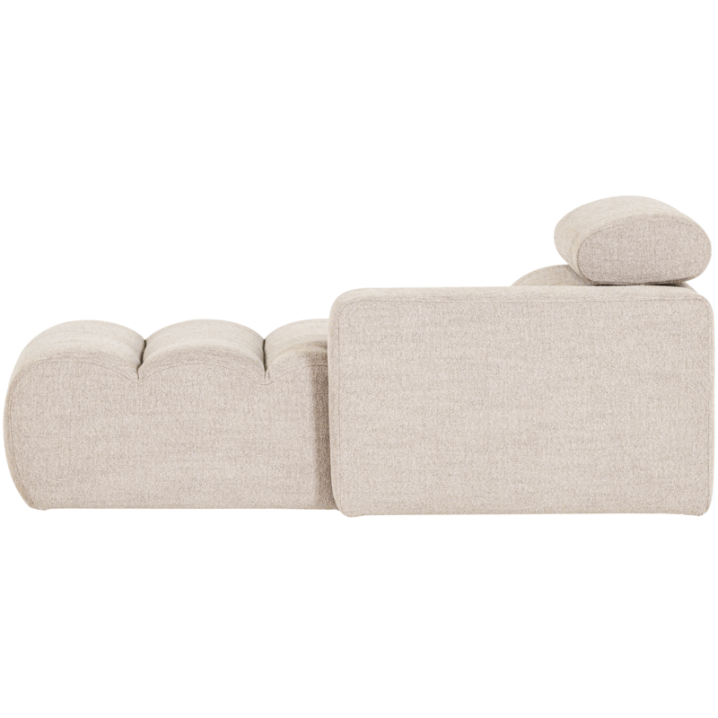WOOOD-collectie Novi Chaise Longue Element Arm Rechts Boucle Naturel
