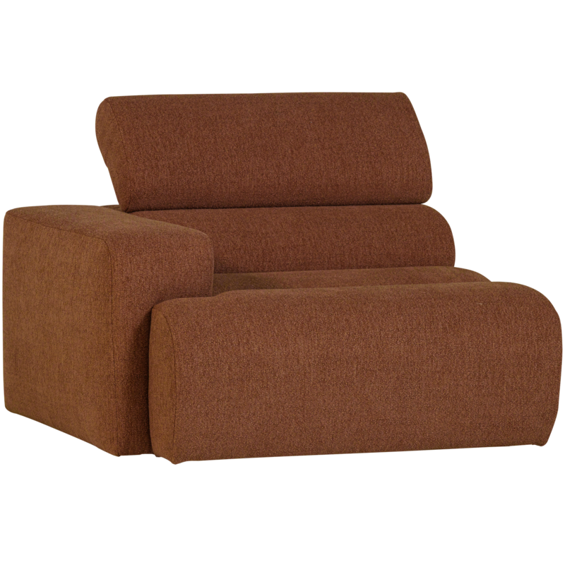 WOOOD-collectie Novi 1-Zits Element Arm Links Boucle Terra