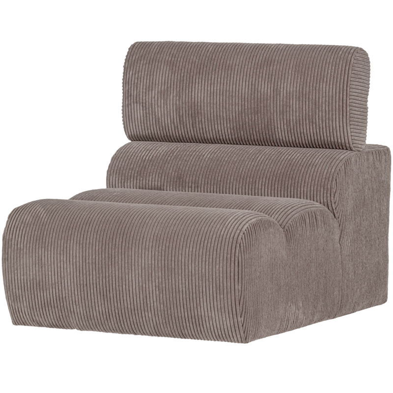 WOOOD-collectie Novi 1-Zits Element Ribstof Zand
