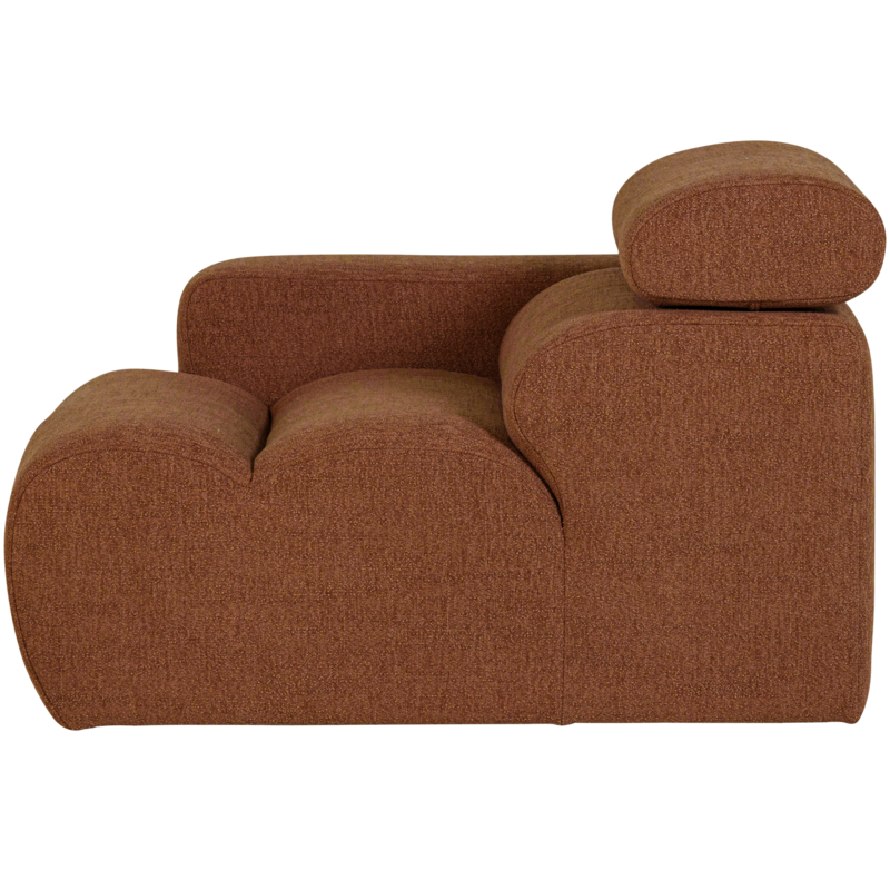 WOOOD-collectie Novi 1-Zits Element Arm Links Boucle Terra