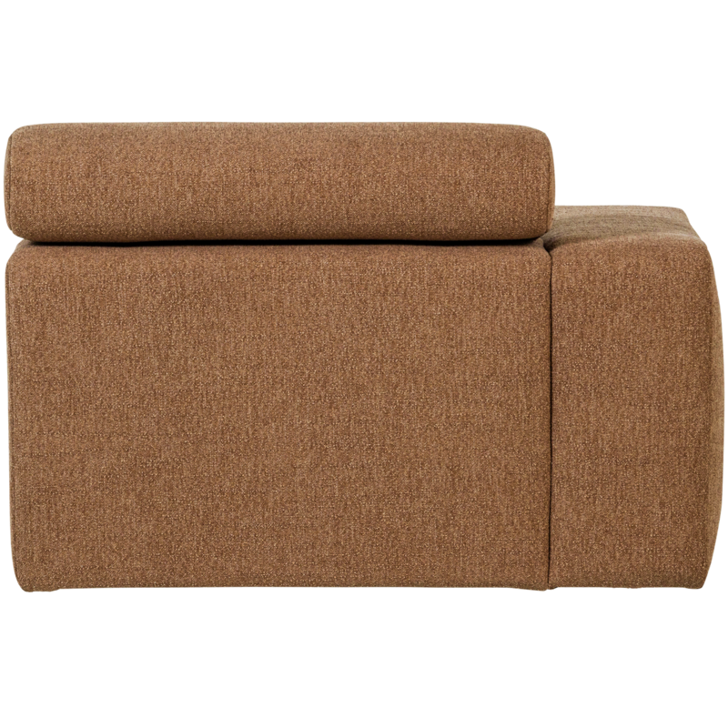 WOOOD-collectie Novi Chaise Longue Element Arm Links Boucle Karamelbruin