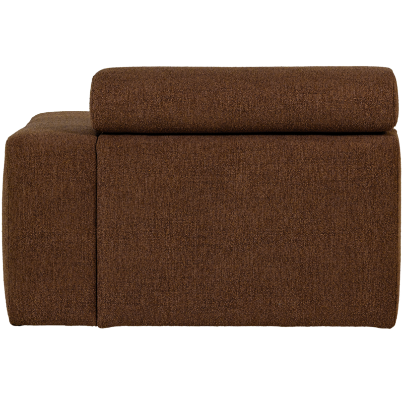 WOOOD-collectie Novi 1-Zits Element Arm Rechts Boucle Mokkabruin