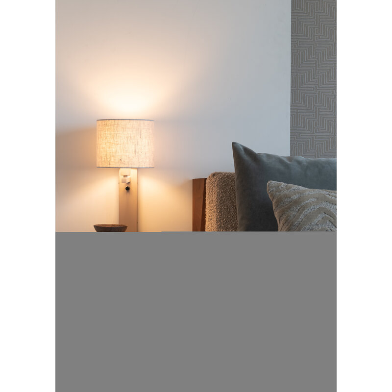 it's about RoMi-collectie Wandlamp Florence zand/kap 1815 linnen licht