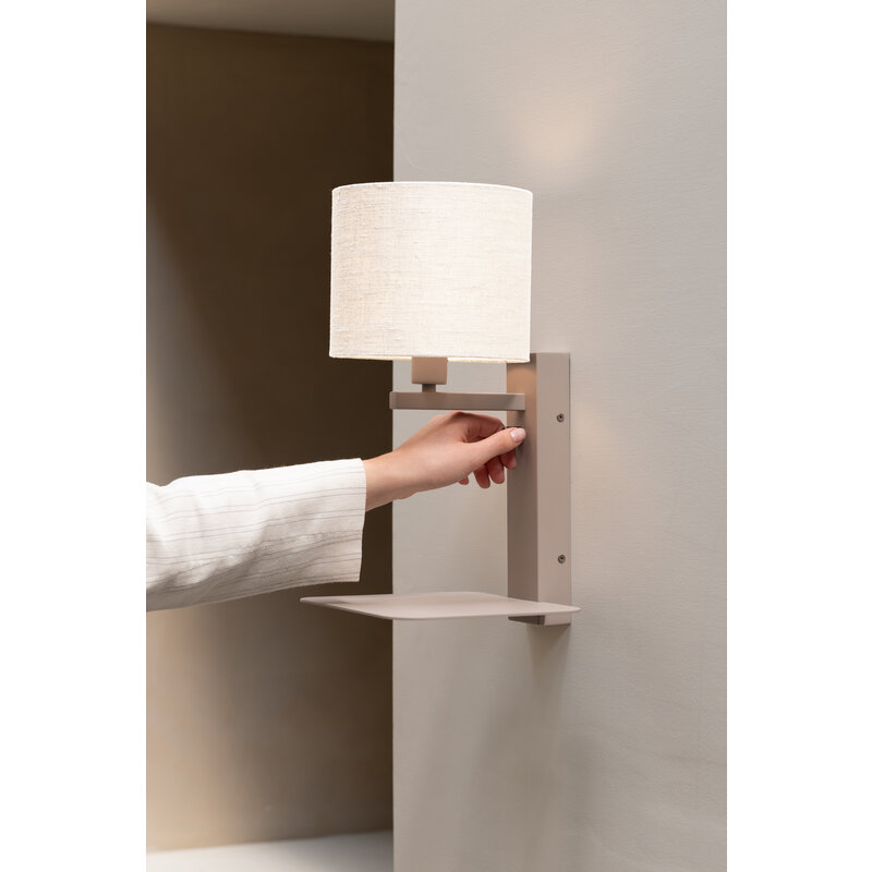 it's about RoMi-collectie Wandlamp Florence zand/kap 1815 wit