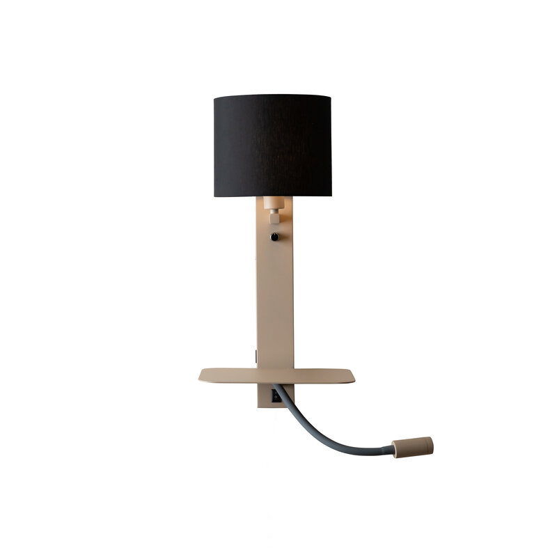 it's about RoMi-collectie Wandlamp Florence+leeslamp zand/kap 1815 zwart