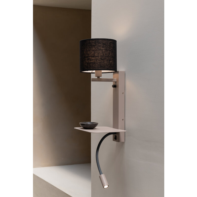 it's about RoMi-collectie Wandlamp Florence+leeslamp zand/kap 1815 zwart