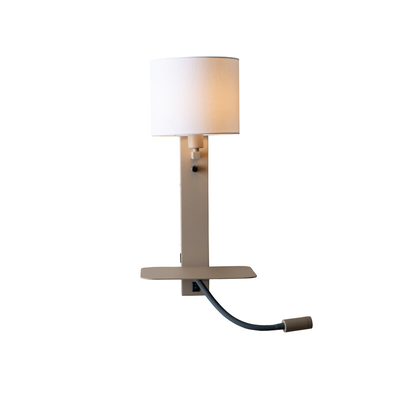 it's about RoMi-collectie Wandlamp Florence+leeslamp zand/kap 1815 wit