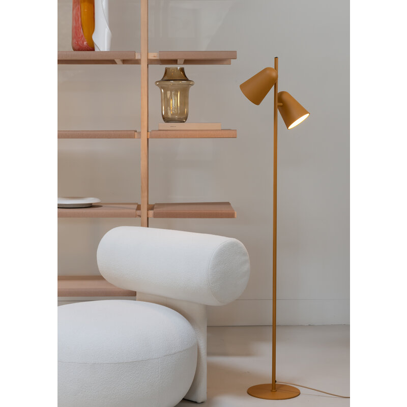 it's about RoMi-collectie Vloerlamp Salamanca 2-kap mosterd