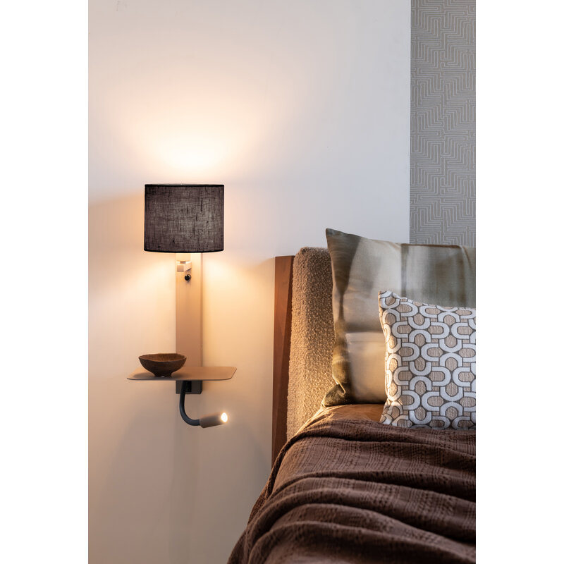 it's about RoMi-collectie Wandlamp Florence+leeslamp zand/kap 1815 zwart