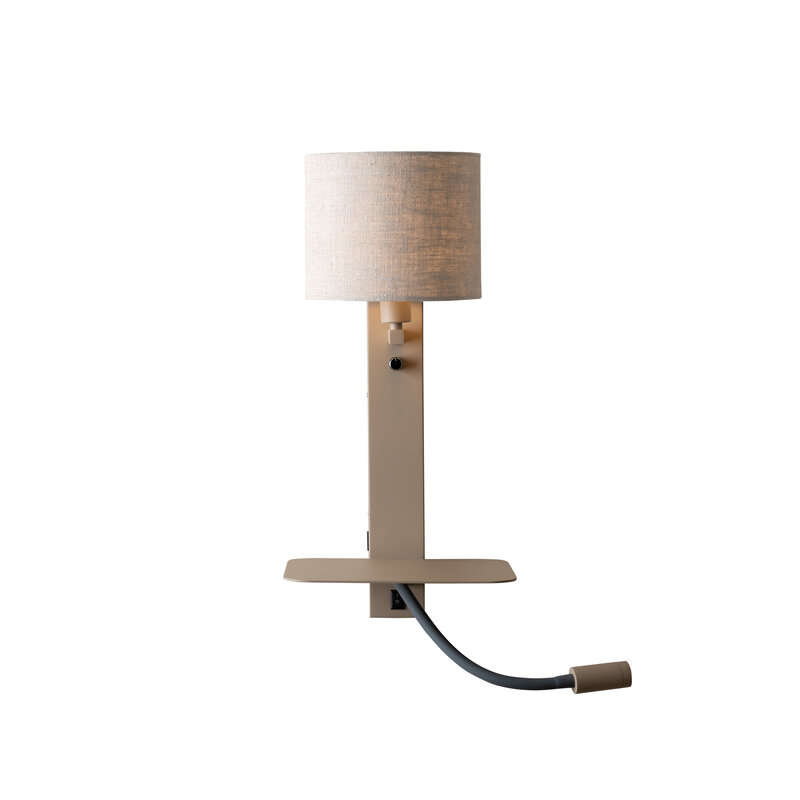 it's about RoMi-collectie Wandlamp Florence+leeslamp zand/kap 1815 linnen licht