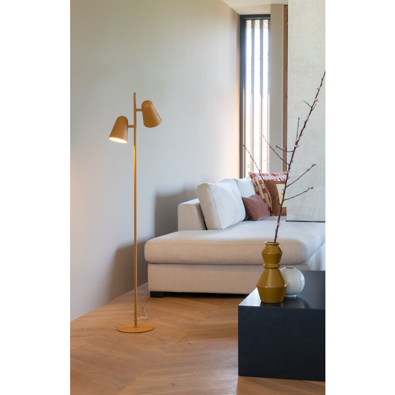 it's about RoMi-collectie Vloerlamp Salamanca 2-kap mosterd