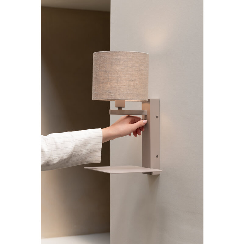 it's about RoMi-collectie Wandlamp Florence zand/kap 1815 linnen licht
