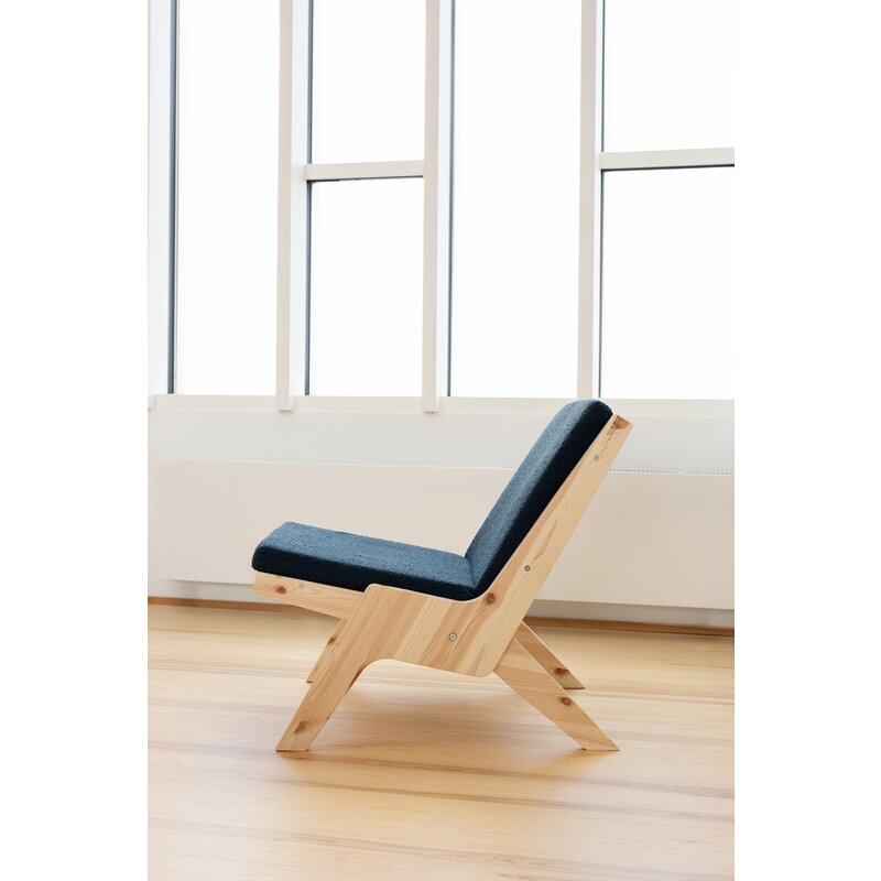 Karup Design-collectie Sway Lounge Chair Raw W. Oxford Blue Mattress