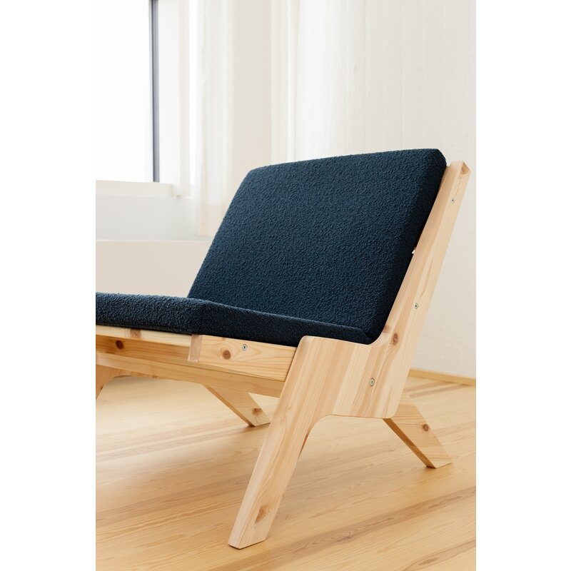 Karup Design-collectie Sway Lounge Chair Raw W. Oxford Blue Mattress