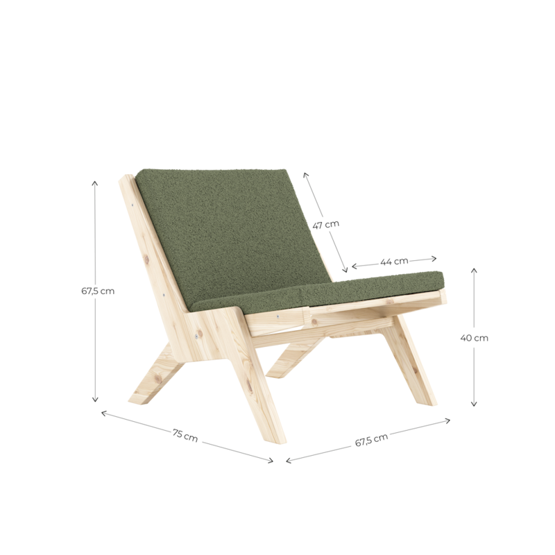 Karup Design-collectie Sway Lounge Chair Raw W. Oxford Blue Mattress