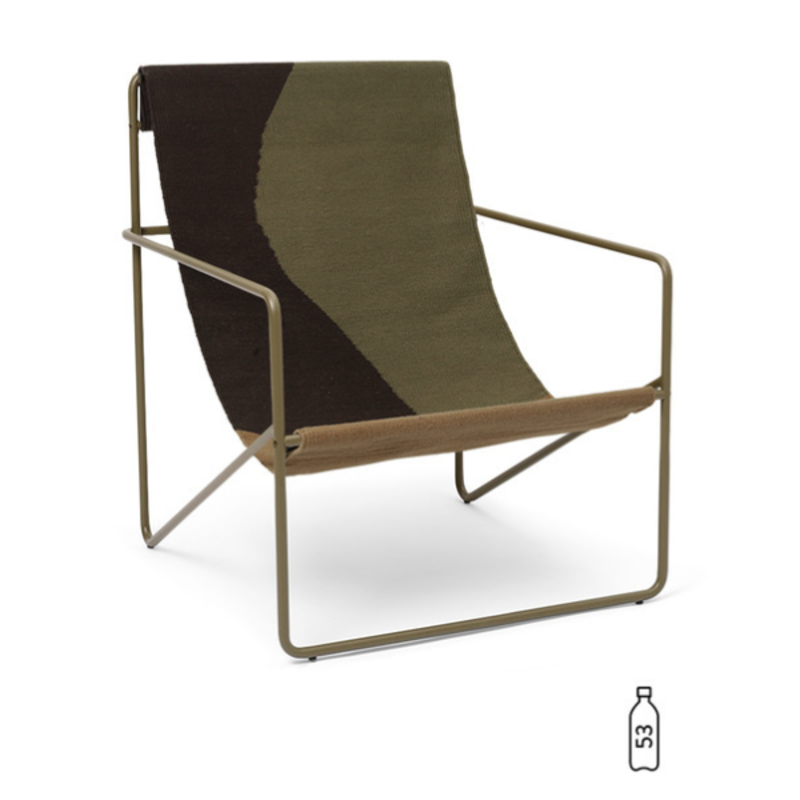 ferm LIVING-collectie Desert Lounge Chair - olijf/Dune