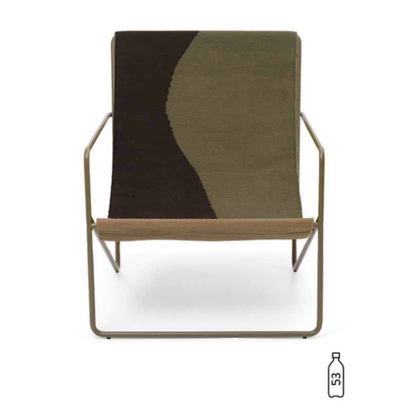 ferm LIVING-collectie Desert Lounge Chair - olijf/Dune