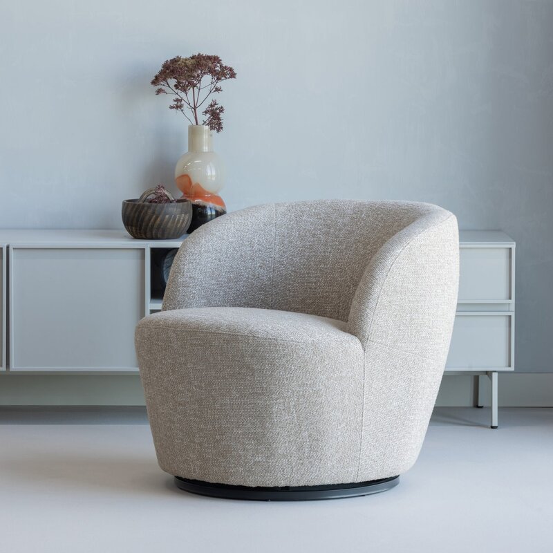 WOOOD-collectie Serra Draaifauteuil Naturel Melange