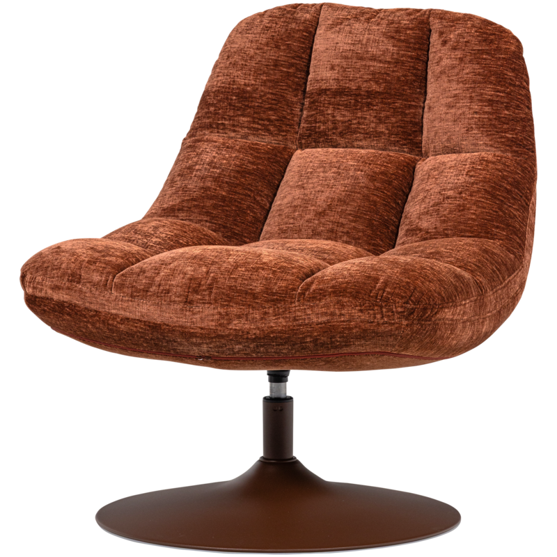 WOOOD-collectie Elvi Draaifauteuil Chenille Structuur Roestbruin