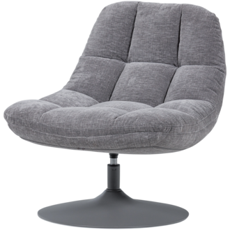 WOOOD Elvi Draaifauteuil Chenille Structuur Lichtgrijs