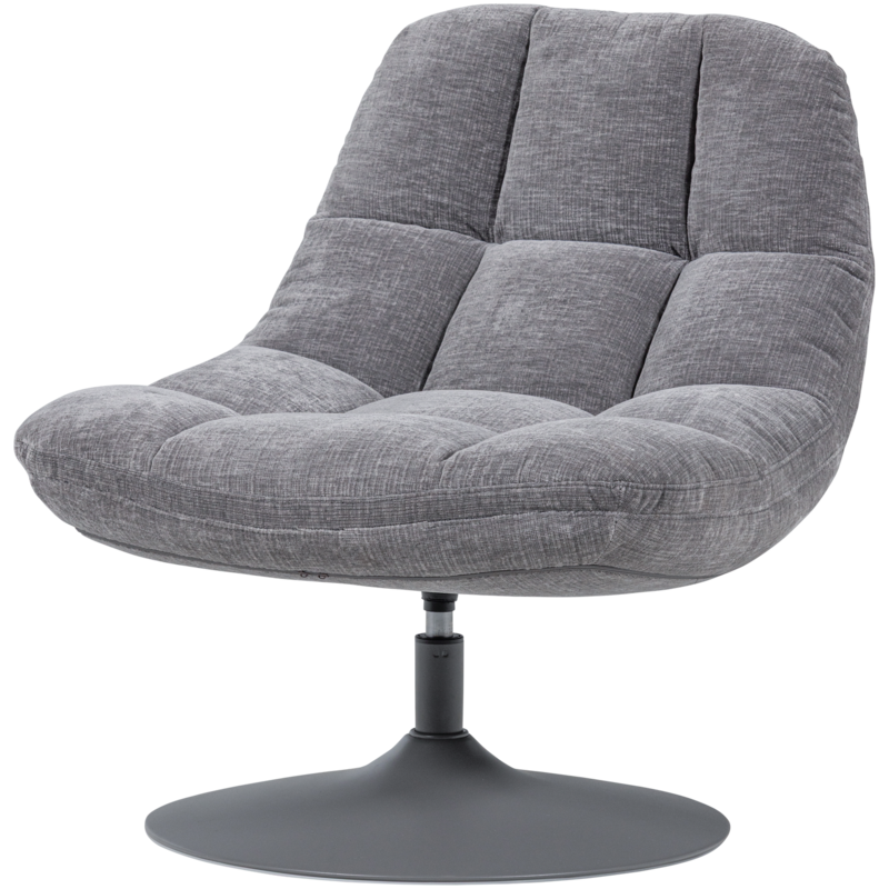WOOOD-collectie Elvi Draaifauteuil Chenille Structuur Lichtgrijs