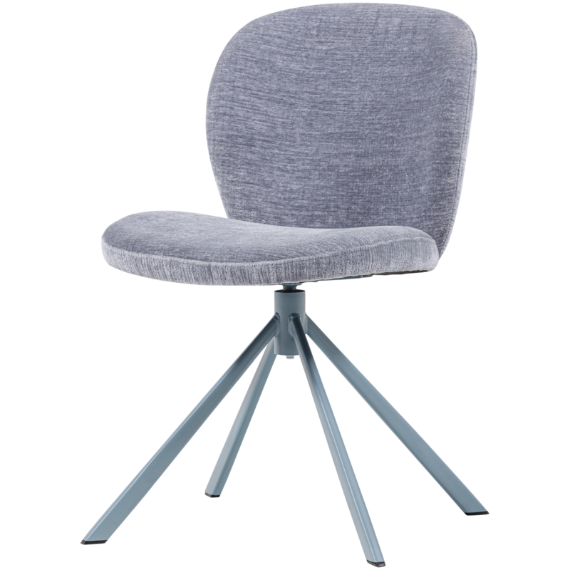 WOOOD-collectie Femke Eetkamerstoel Chenille Blauw