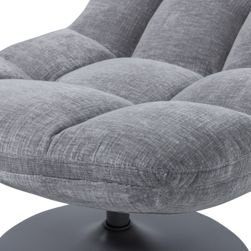 WOOOD-collectie Elvi Draaifauteuil Chenille Structuur Lichtgrijs