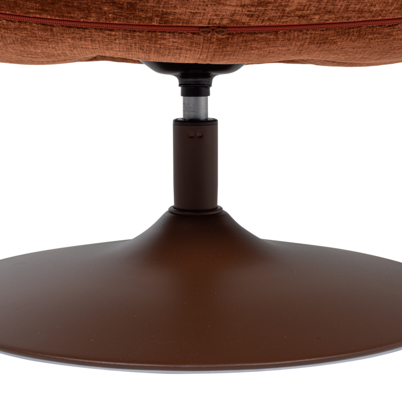 WOOOD-collectie Elvi Draaifauteuil Chenille Structuur Roestbruin