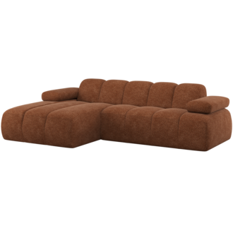 WOOOD Mojo Chaise Longue Bank Links Wollig Roestbruin