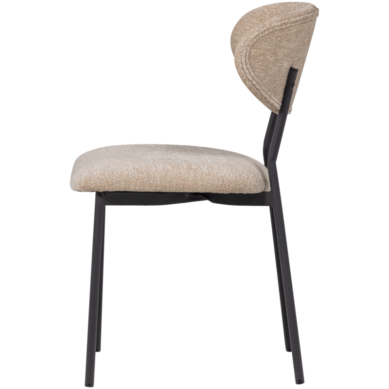 WOOOD-collectie Kjeld Eetkamerstoel Chenille Structuur Naturel