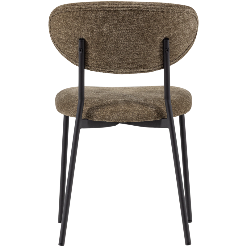 WOOOD-collectie Kjeld Eetkamerstoel Chenille Structuur Groen