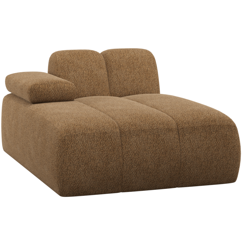 WOOOD-collectie Mojo Chaise Longue Element Links Wollig Honinggeel