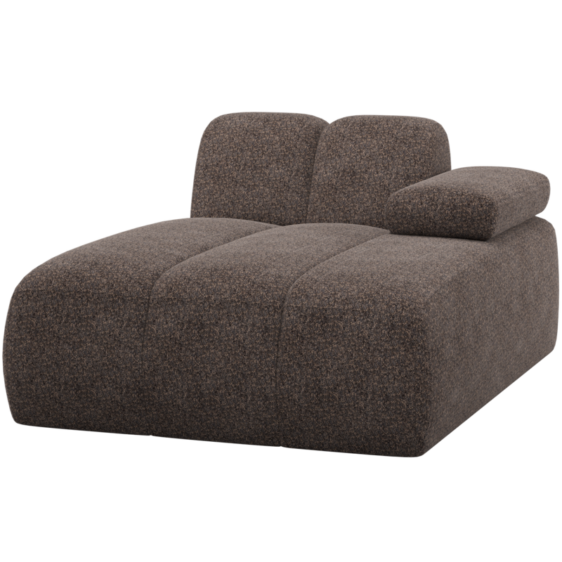 WOOOD-collectie Mojo Chaise Longue Element Rechts Wollig Bruin