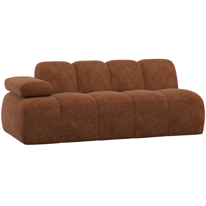WOOOD-collectie Mojo 2-Zits Element Arm Links Wollig Roestbruin